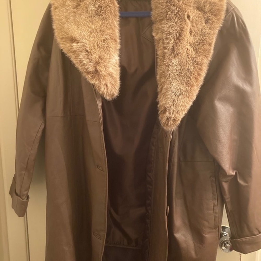 Terry Lewis Trench Coat with Fur collar.